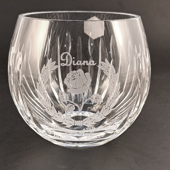 Collectible Stuart Crystal Princess Diana Commemorative Votive or Rose Bowl - Picture 1 of 3